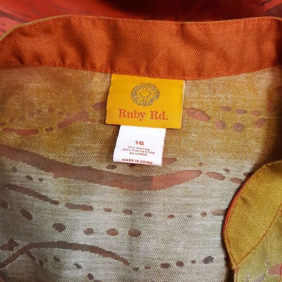 Ruby Rd sheer button down shirt - Picture 2 of 5